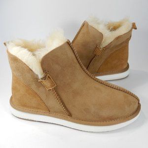 BERNIE MEV Sharlene Shearling Cozy Booties Boots Size 38 7 7.5 Brown Suede NEW